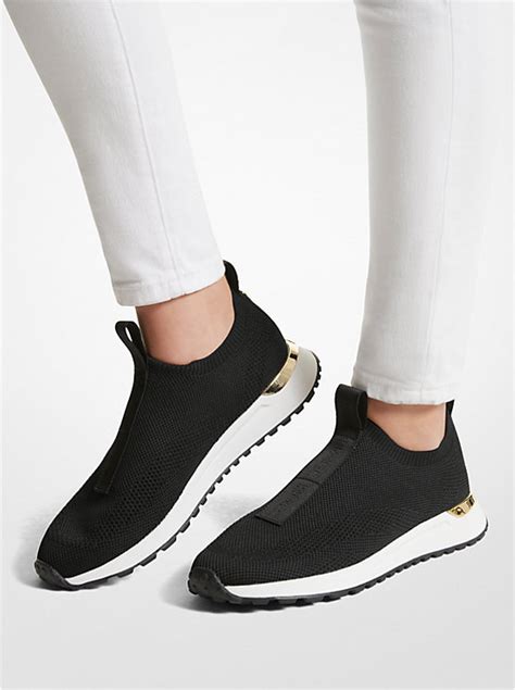 michael michael kors bodie logo tape mesh slip-on trainer|Michael Kors slip on shoes.